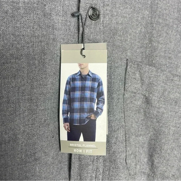 Eddie Bauer Gray Bristol Flannel Shirt Button Up Casual Size XXL NWT - Picture 5 of 5
